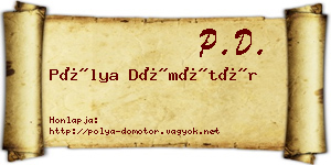 Pólya Dömötör névjegykártya